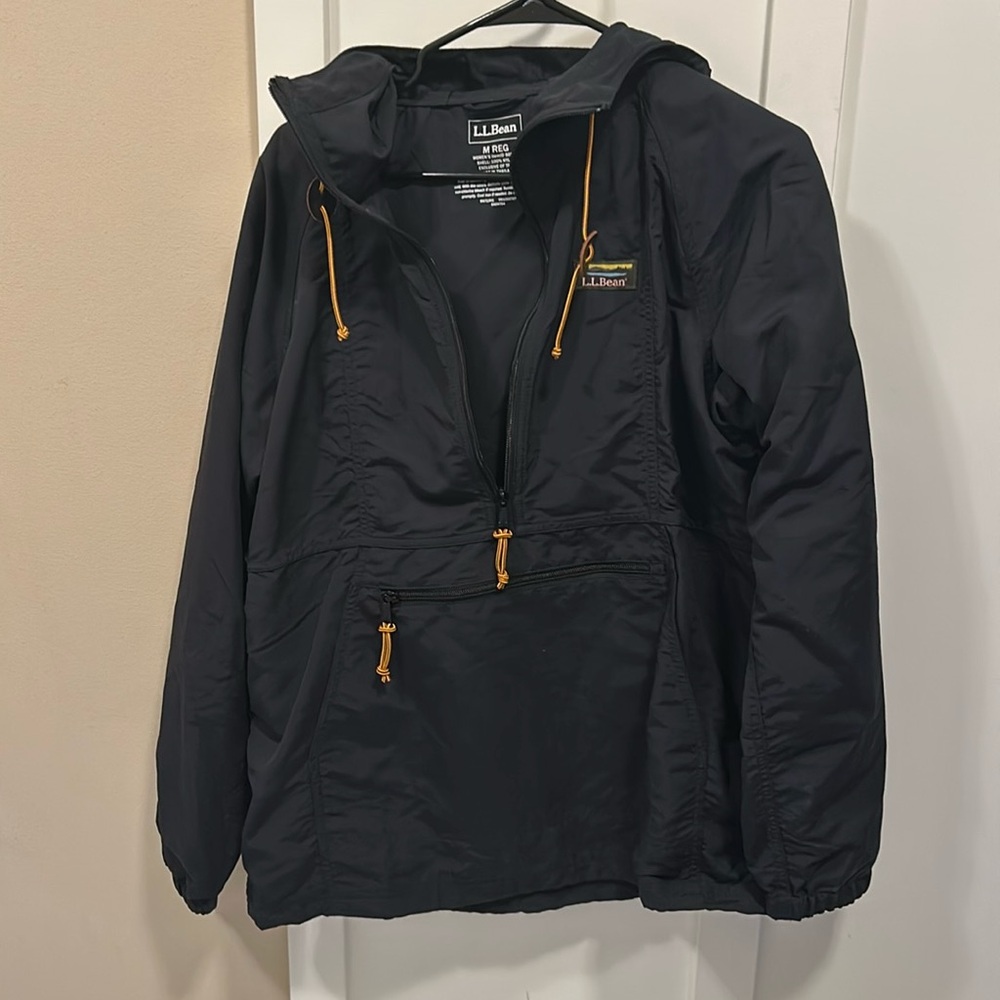 LL bean womens pullover 1/4 zip rain jacket